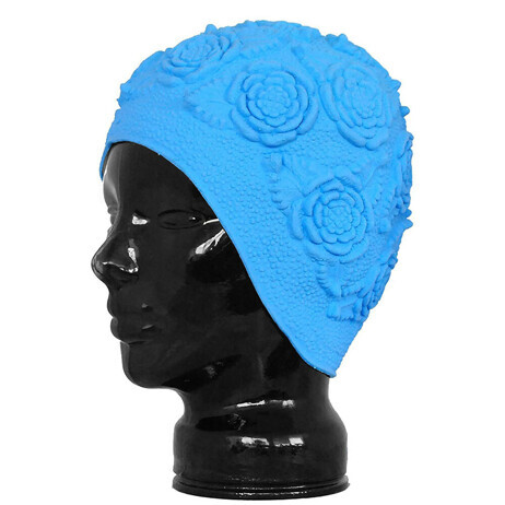 ШАПОЧКА ДЛЯ ПЛАВАНИЯ FASHY Latex Ornament Cap, голубая