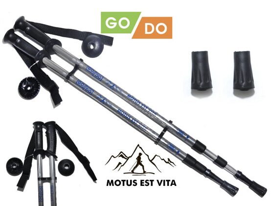 ТРЕККИНГОВЫЕ ПАЛКИ GO DO G-DS1, р. 65-135 см, серебро